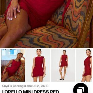 Princess Polly Lorello Mini Dress Red, never worn.